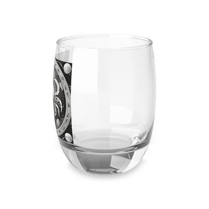 Cancer Zodiac - Whiskey Glass - High-Quality Clear Glass - Black & White Celestial Design