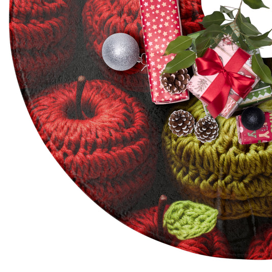 Crochet Apple Amigurumi - Big American Red Apples - Healthy Fruit Snack Design - Christmas Tree Skirts