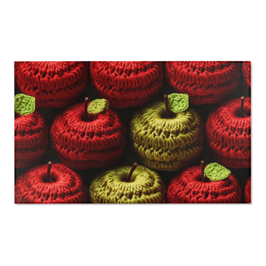 Crochet Apple Amigurumi - Big American Red Apples - Healthy Fruit Snack Design - Area Rugs