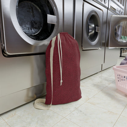 Seamless Texture - Maroon/Burgundy Denim-Inspired Fabric - Laundry Bag