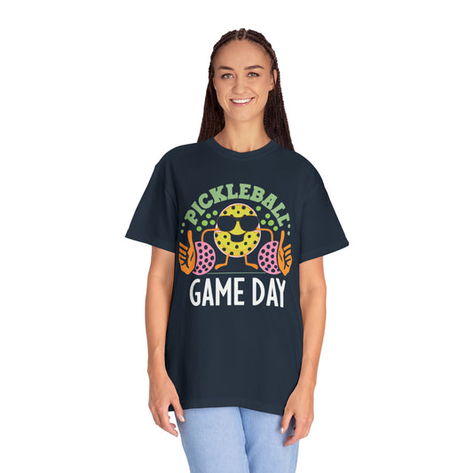 Retro Game Day Pickleball Groovy Anime - Unisex Garment-Dyed T-shirt