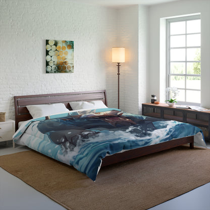 Bull Shark Fusion: Water Fantasy - Hybrid Ocean Marine Animal - Comforter