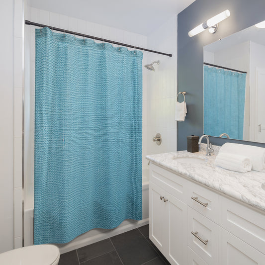 Bright Aqua Teal: Denim-Inspired Refreshing Blue Summer Fabric - Shower Curtains