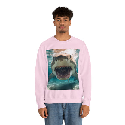 Bull Shark: River Monster Menace - Realistic Dark Water Predator - Unisex Heavy Blend™ Crewneck Sweatshirt