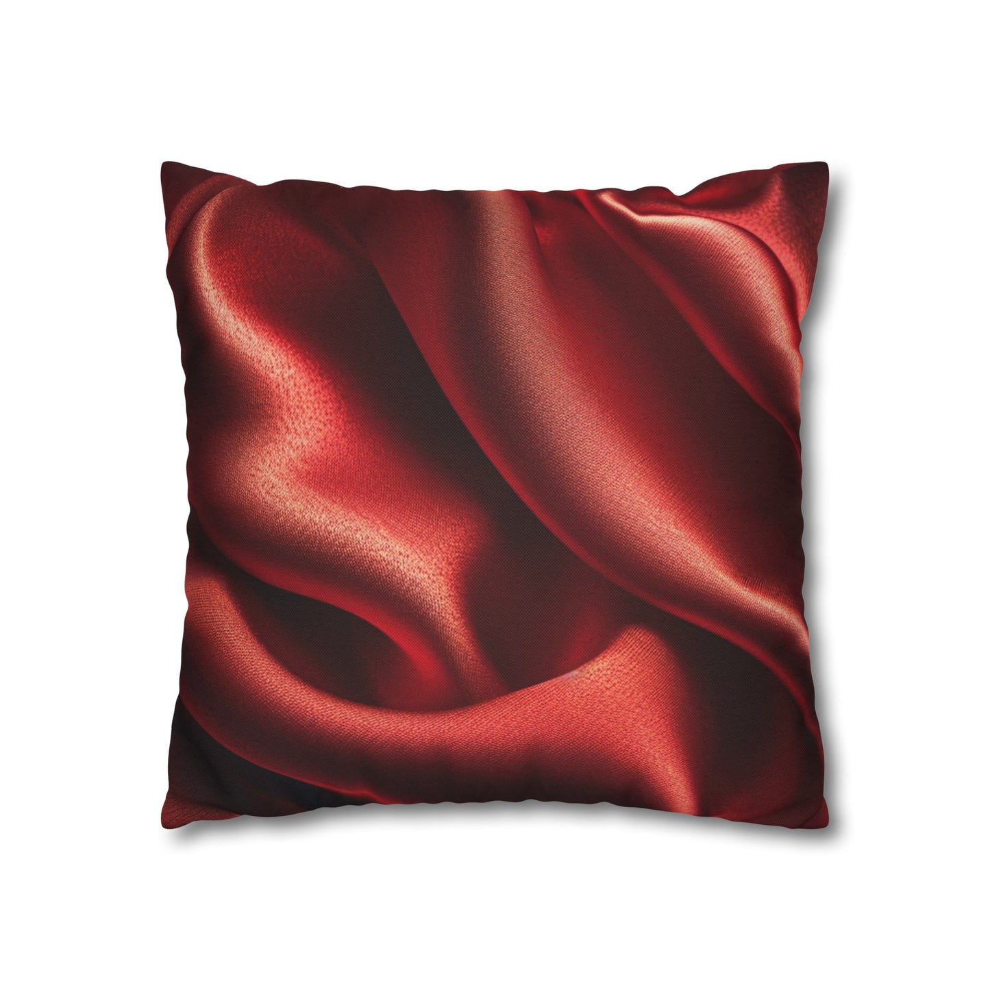 Red Silk, Spun Polyester Square Pillowcase