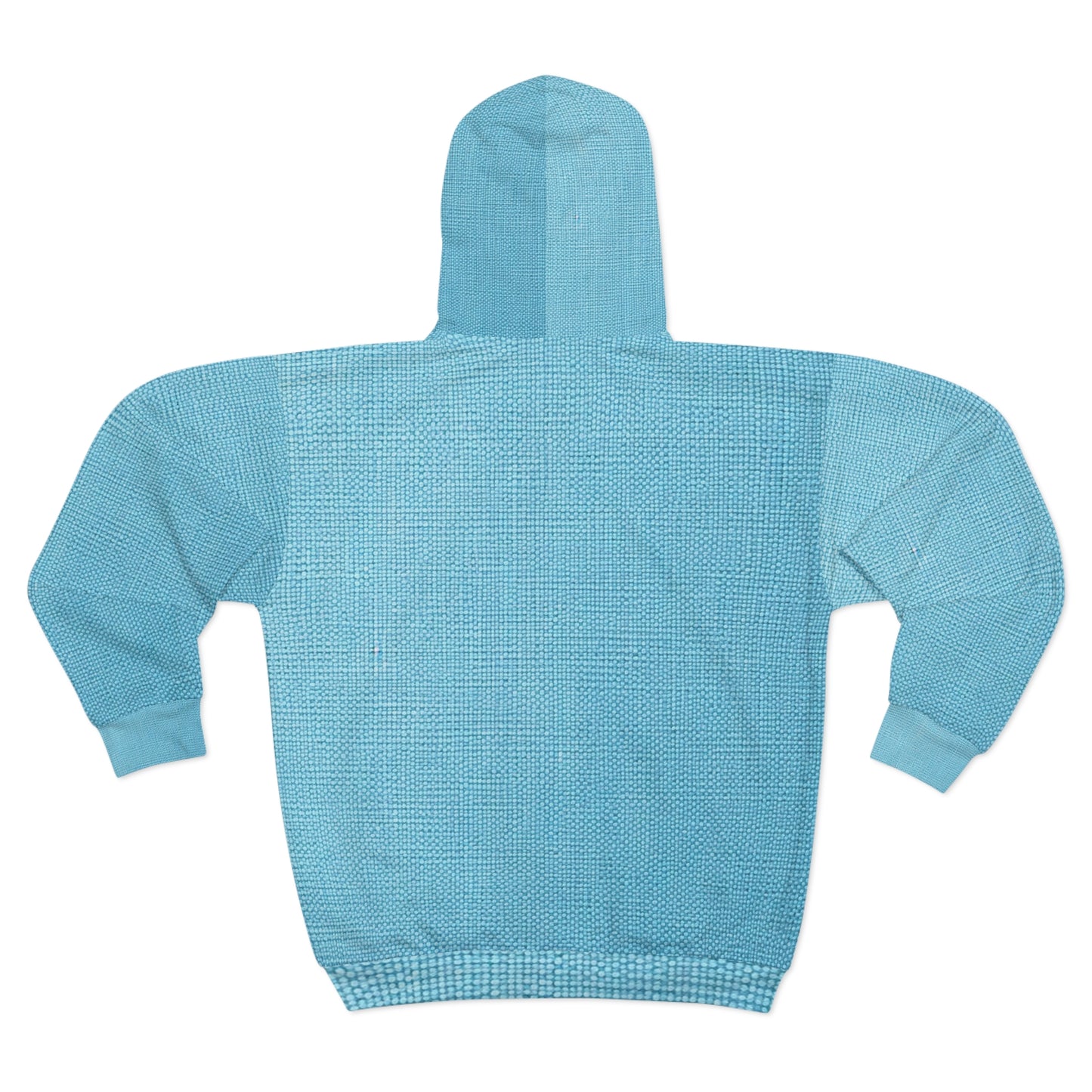 Bright Aqua Teal: Denim-Inspired Refreshing Blue Summer Fabric - Unisex Zip Hoodie (AOP)