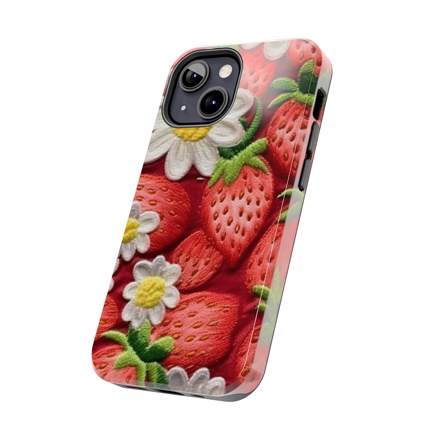 Strawberry Strawberries Embroidery Design - Fresh Pick Red Berry Sweet Fruit - Tough Phone Cases