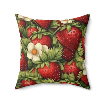 Strawberry Euphoria: The Ultimate Guide to Celebrating Life's Sweetest BerrySpun Polyester Square Pillow