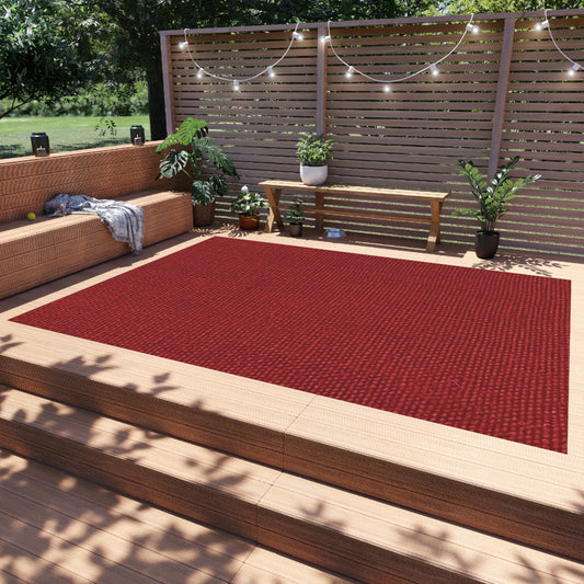 Bold Ruby Red: Denim-Inspired, Passionate Fabric Style - Outdoor Rug