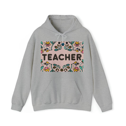 Regalo de clase escolar Boho Teacher Cottagecore - Sudadera con capucha unisex Heavy Blend™ 