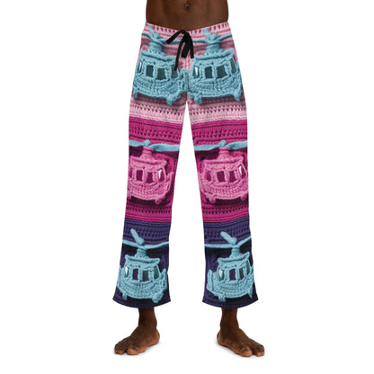 Helicopter Crochet Vehical Aviator Transport Flight Flying Vehicle - Men's Pajama Pants (AOP)