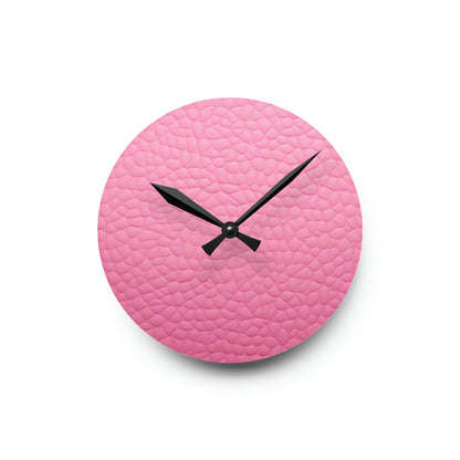 Pink Leather Design - Acrylic Wall Clock