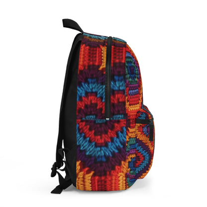 African Heritage Crochet, Vibrant Multicolored Design, Ethnic Craftwork - Backpack