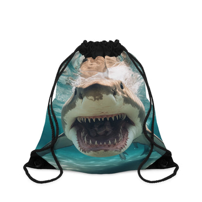 Bull Shark: River Monster Menace - Realistic Dark Water Predator - Drawstring Bag