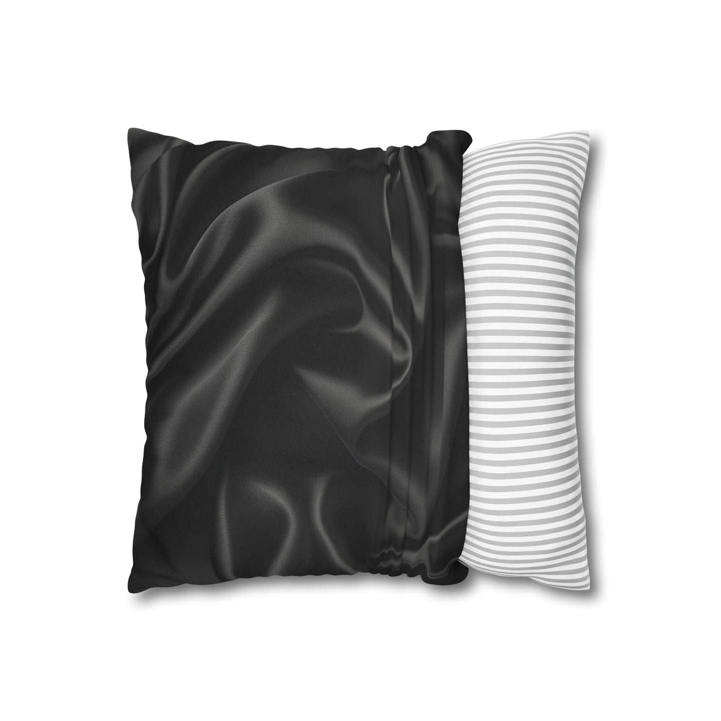 Black Silk, Spun Polyester Square Pillowcase