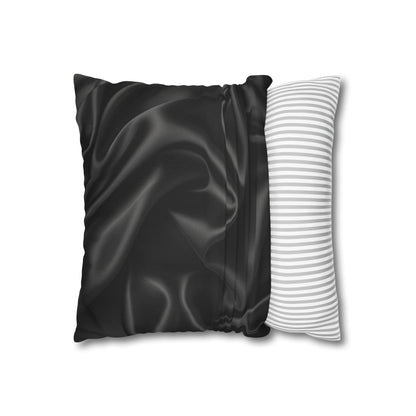 Black Silk, Spun Polyester Square Pillowcase