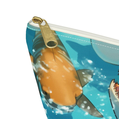 Tiger Shark: Ocean Marine Wildlife - Underwater - Accessory Pouch w T-bottom