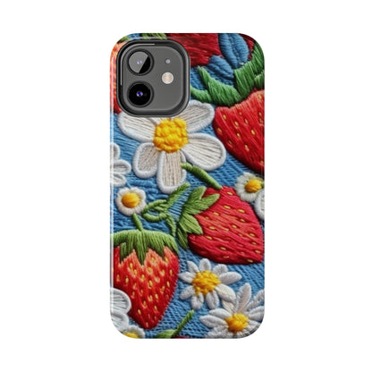 Orchard Berries: Juicy Sweetness from Nature's Garden - Fresh Strawberry Elegance - Tough Phone Cases