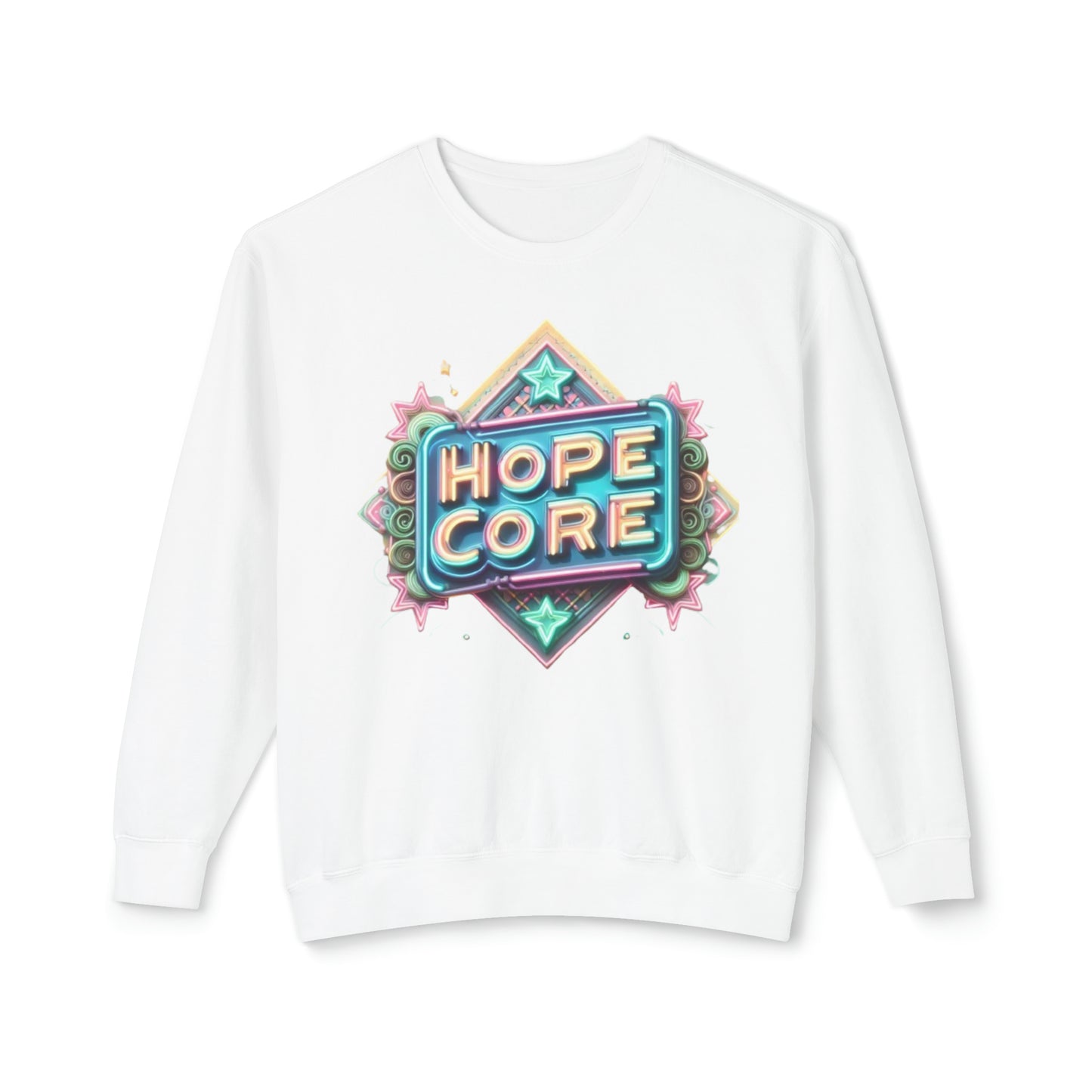 Hopecore、ユニセックス軽量クルーネックスウェットシャツ