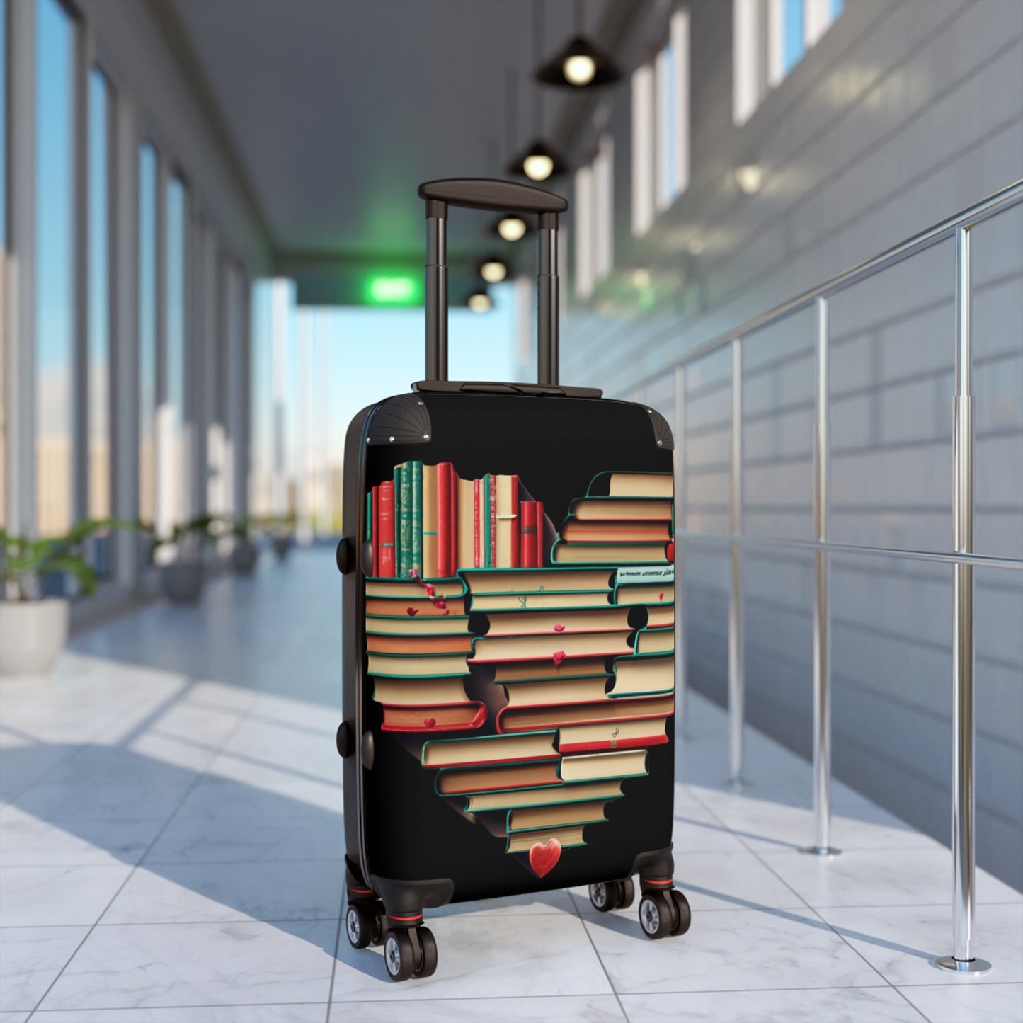 Book Lover: Heart-Shaped Stack of Bookish Novels - Suitcase