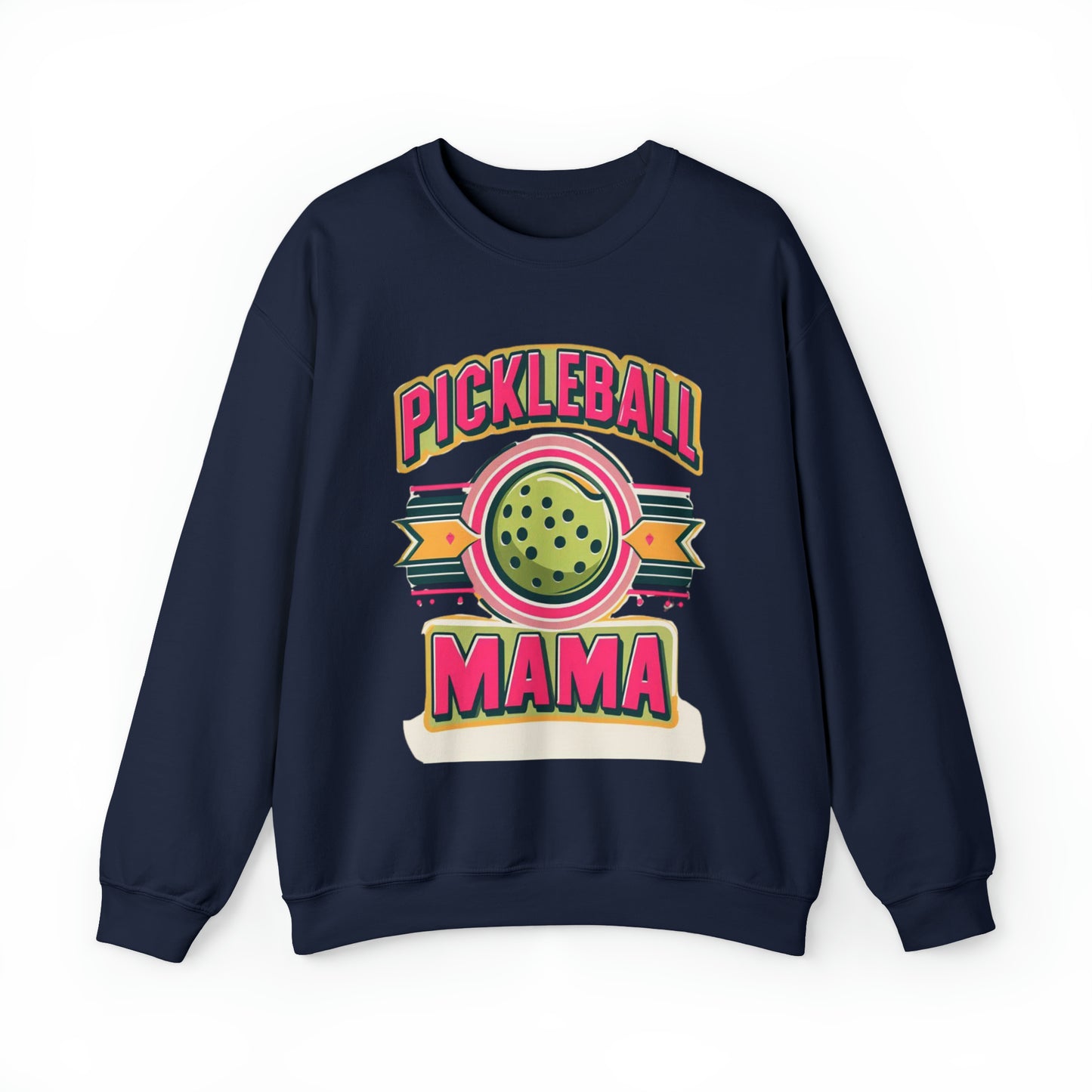 Insignia retro de Pickleball Mama - Gráfico informal con emblema clásico - Diseño atrevido y divertido para mamás deportistas - Sudadera unisex con cuello redondo Heavy Blend™