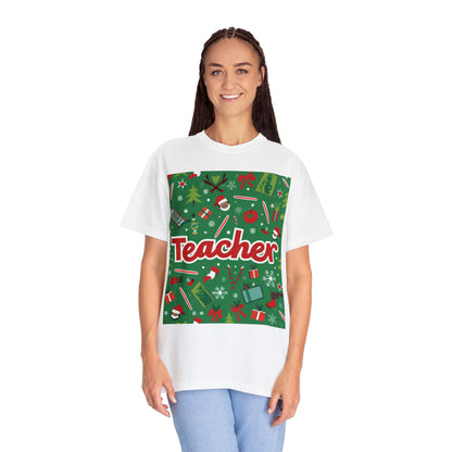 Teacher Christmas 2023 Holiday - Unisex Garment-Dyed T-shirt