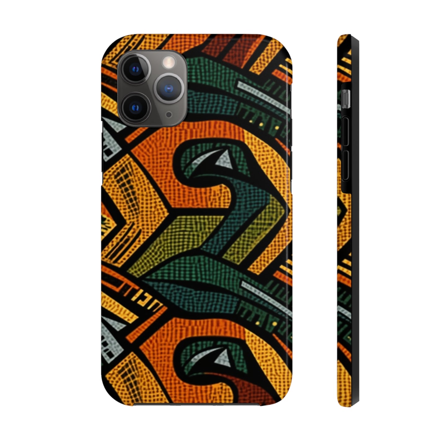 1960-1970s Style African Ornament Textile - Bold, Intricate Pattern - Tough Phone Cases