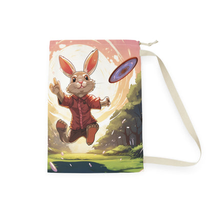 Disc Golf Rabbit: Bunny Aiming Frisbee for Basket Chain - Laundry Bag