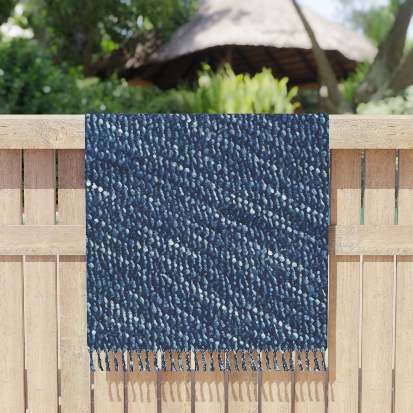 Denim-Inspired Design - Distinct Textured Fabric Pattern - Boho Beach Cloth