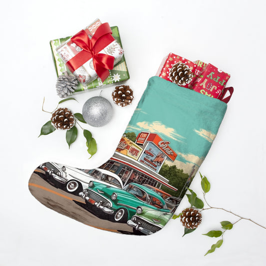 1950s Classic Car Collection Retro Artwork - Christmas Stockings