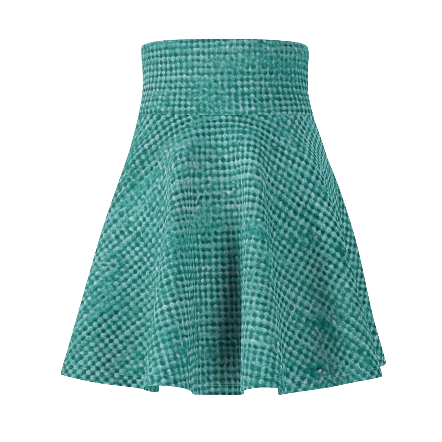 Quality Mint Turquoise Denim Fabric Deisgn, Stylish Material - Women's Skater Skirt (AOP)