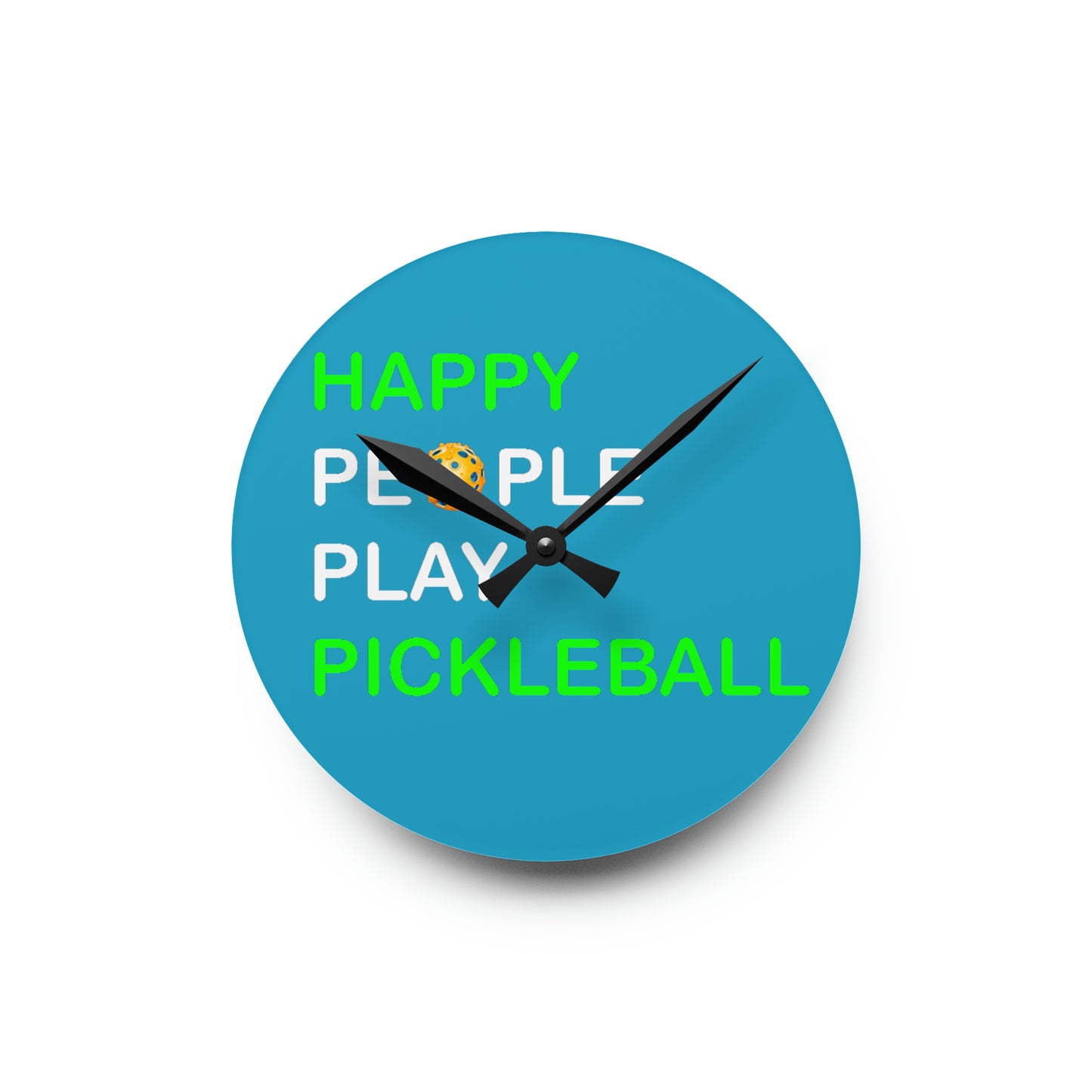 Happy People Play Pickleball - Acrylic Wall Clock