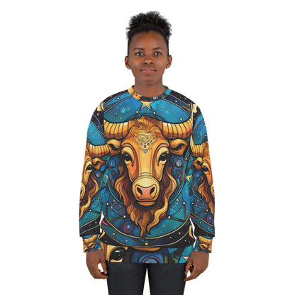 Taurus Constellation Zodiac Sign Astrology Cosmic Art - Unisex Sweatshirt (AOP)