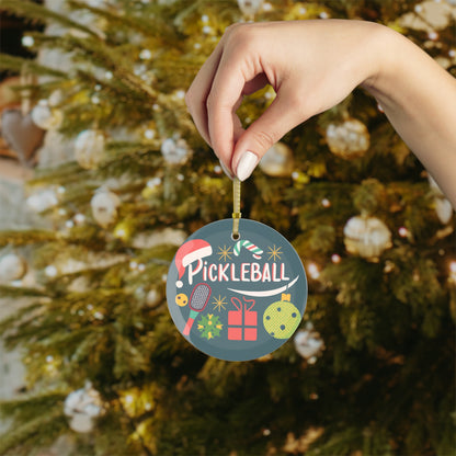 Regalo de Pickleball para Navidad - Paquetes de adornos de vidrio 