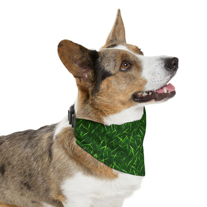 Touch Grass Indoor Style Outdoor Green Artificial Grass Turf - Dog & Pet Bandana Collar