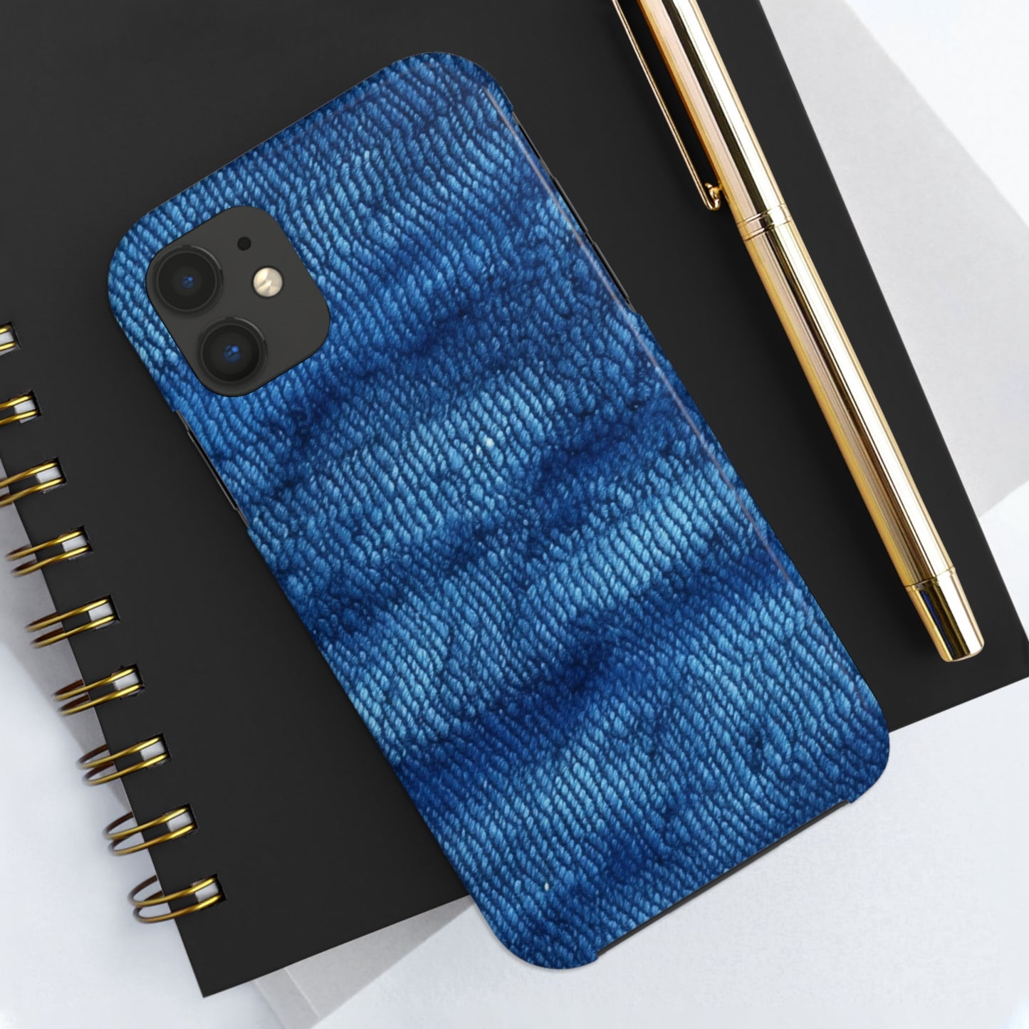 Blue Spectrum: Denim-Inspired Fabric Light to Dark - Tough Phone Cases