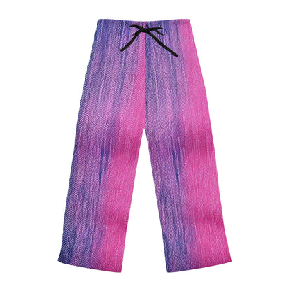 Dual Delight: Daydream de mezclilla mitad rosa y azul - Pantalones de pijama para mujer (AOP) 