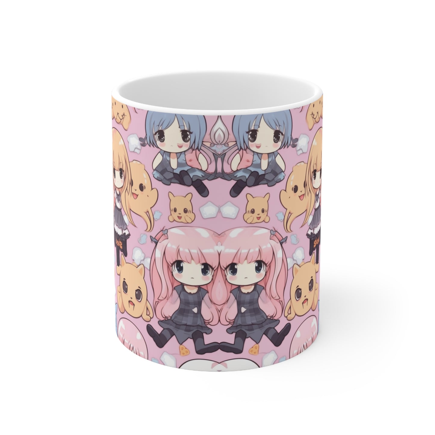 Kawaii Anime Girls: Cute and Adorable Manga Inspired Design - Ceramic Mug 11oz