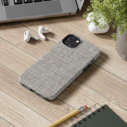 Silver Grey: Denim-Inspired, Contemporary Fabric Design - Tough Phone Cases