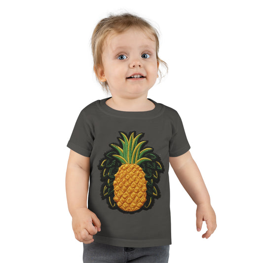 Diseño de parche de chenilla de piña - Camiseta para niños pequeños