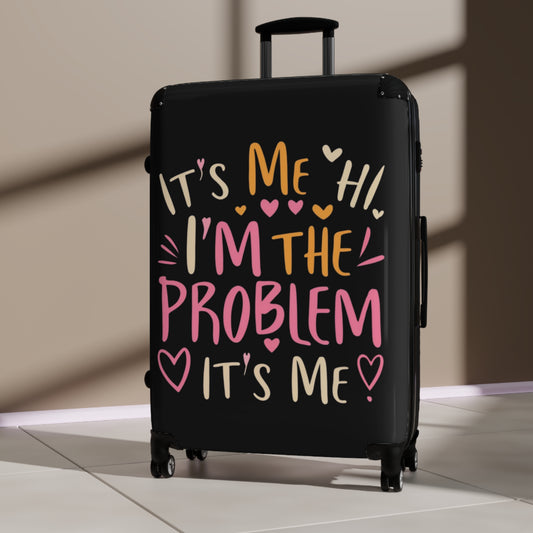 Its Me Hi Im The Problem Its Me - Retro Heart Valentine Gift - Suitcase