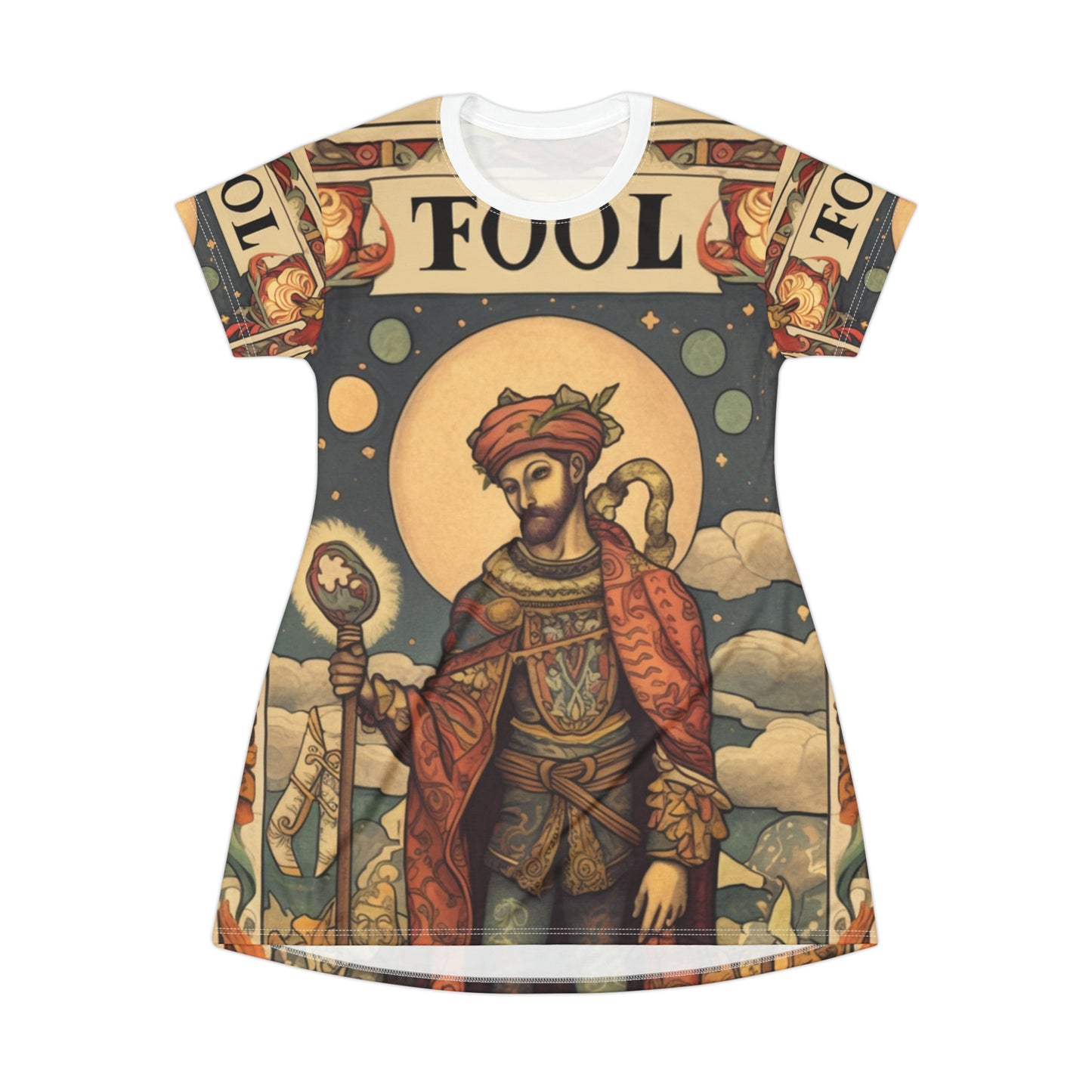 Tarot Expresivo - Símbolo de lectura artística de la carta 'El Loco' - Vestido de camiseta (AOP) 