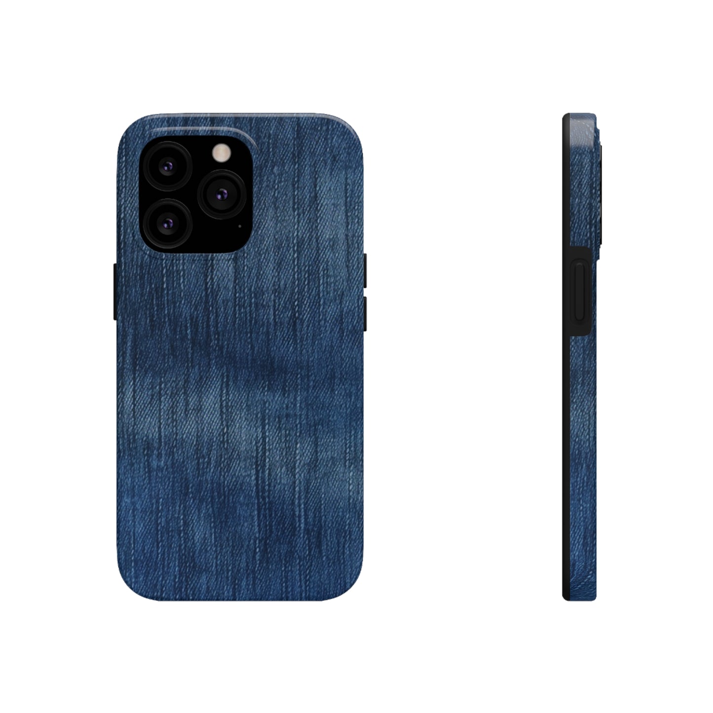 Indigo Splash: Washed Denim Reverie in Deep Blue - Tough Phone Cases