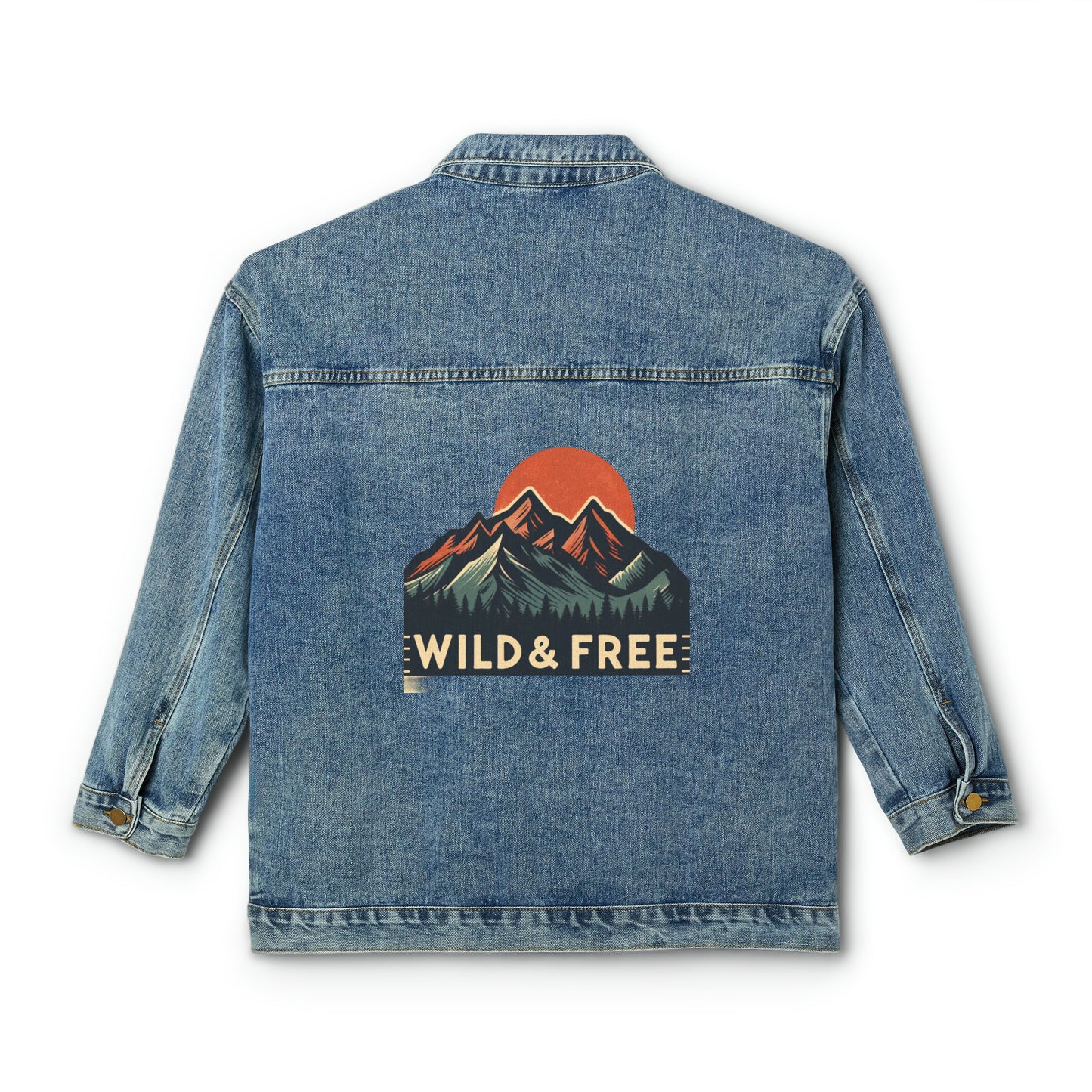 Wild And Free, Gift, Women's Denim Jacket