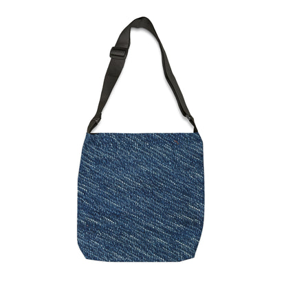 Denim-Inspired Design - Distinct Textured Fabric Pattern - Adjustable Tote Bag (AOP)