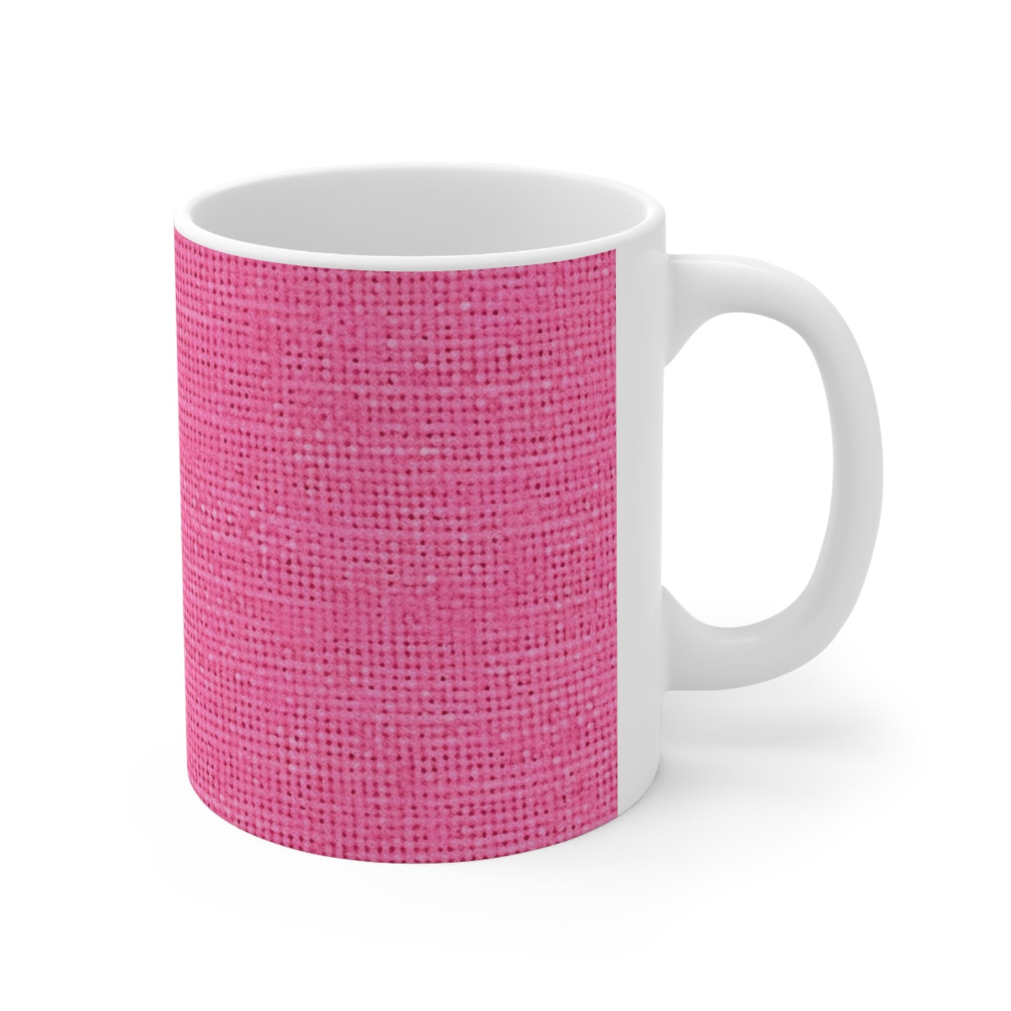 Doll-Like Pink Denim Designer Fabric Style - Ceramic Mug 11oz