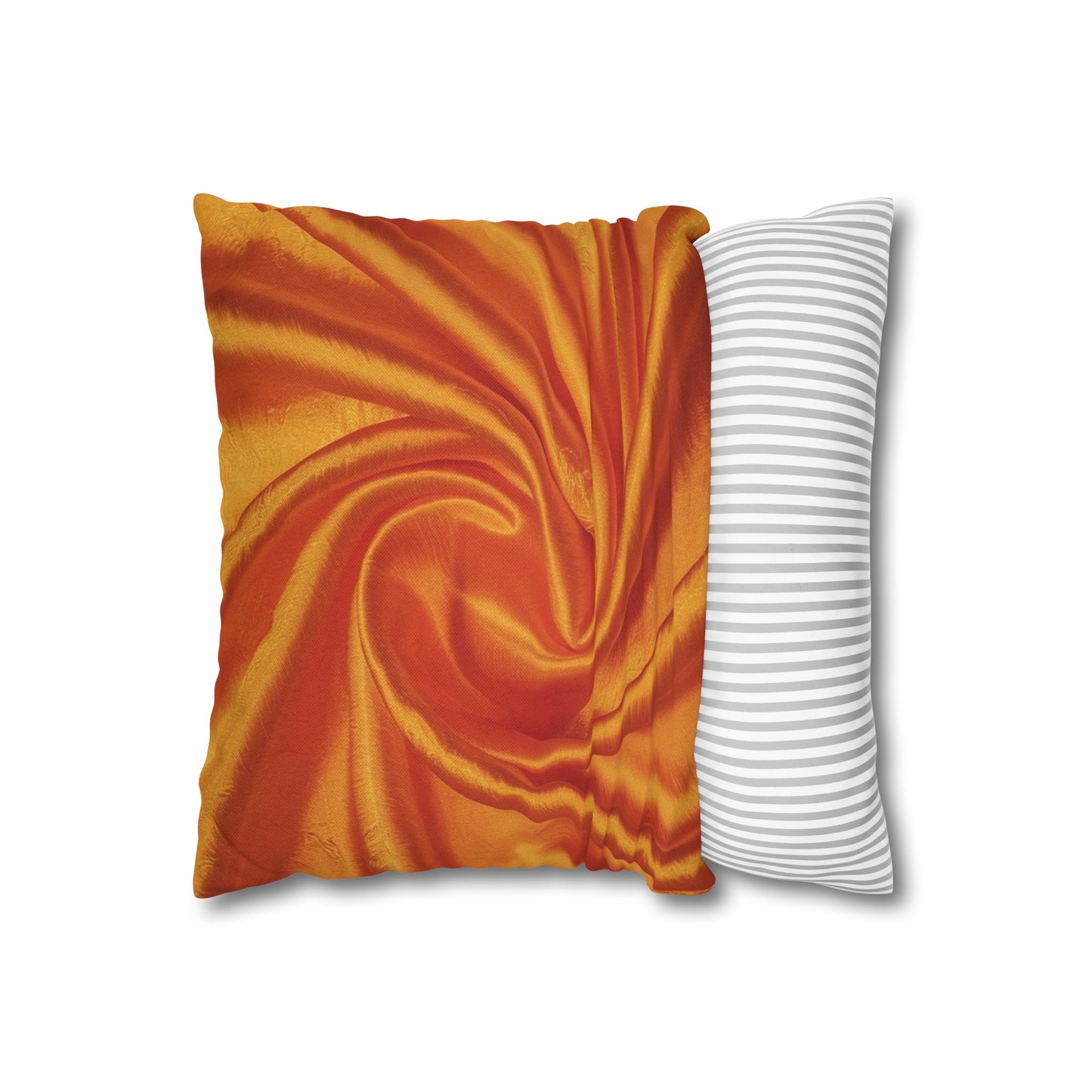 Orange Silk, Spun Polyester Square Pillowcase