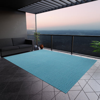 Bright Aqua Teal: Denim-Inspired Refreshing Blue Summer Fabric - Outdoor Rug