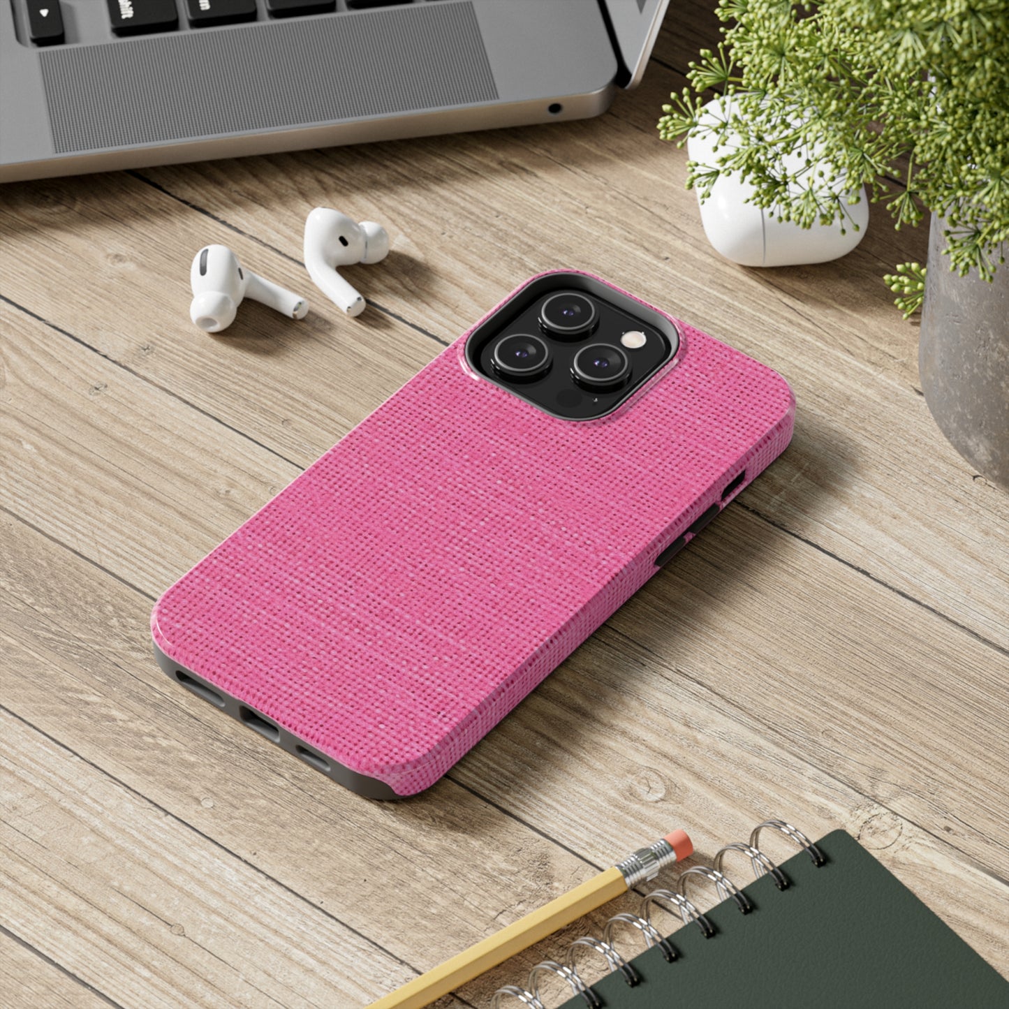 Doll-Like Pink Denim Designer Fabric Style - Tough Phone Cases