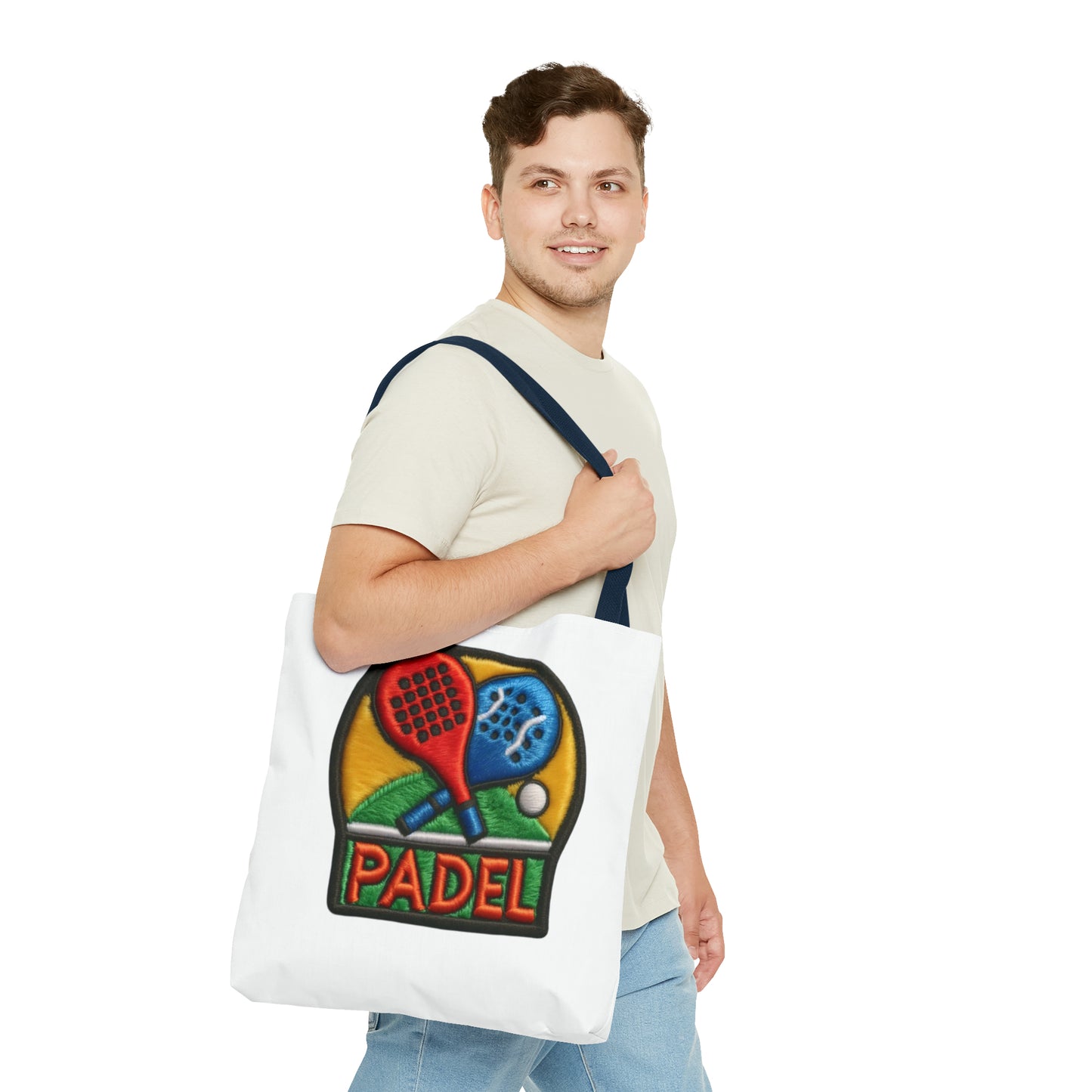 Padel Chenille Patch, Faux Graphic- Tote Bag (AOP)